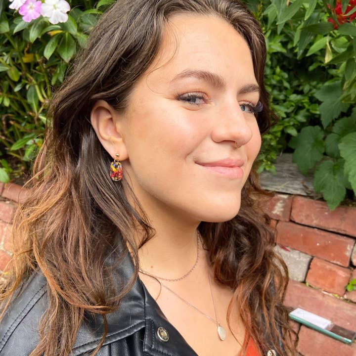 The Little Flower Handmade - Vente Boucles d'oreilles pendantes - Dangles de vase à fleurs1