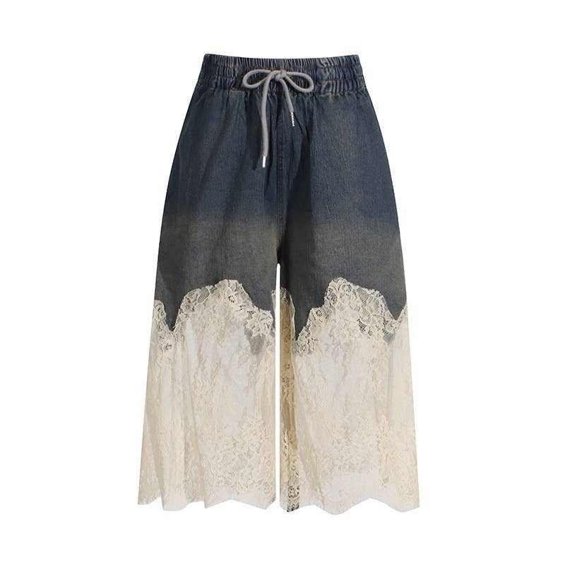 Multi Colored SET8-1 Sexy Lace Suspender Top & Denim Shorts Set for wholesale on Faire3