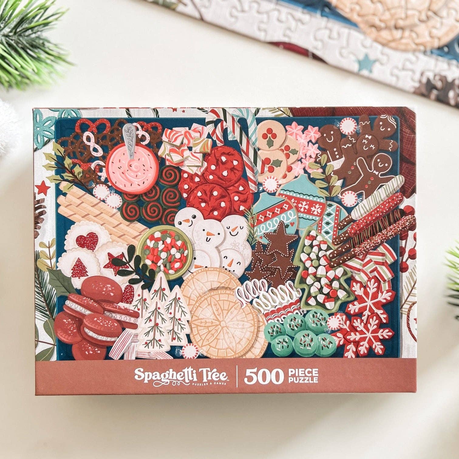 Spaghetti Tree Puzzles and Games – Puzzle - Adulto por atacado – Puzzle de Biscoitos de Natal 500 Peças0