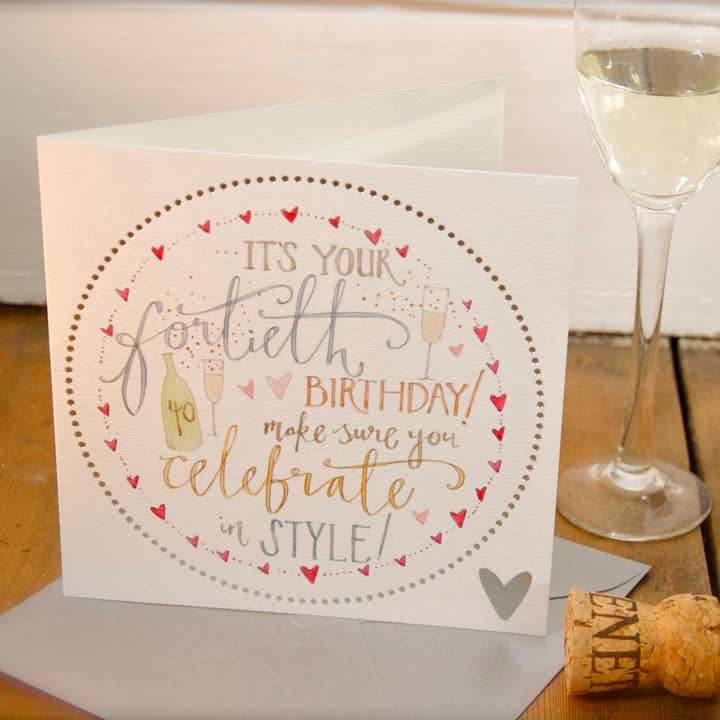 Fortieth birthday greetings card for wholesale by Dippy egg