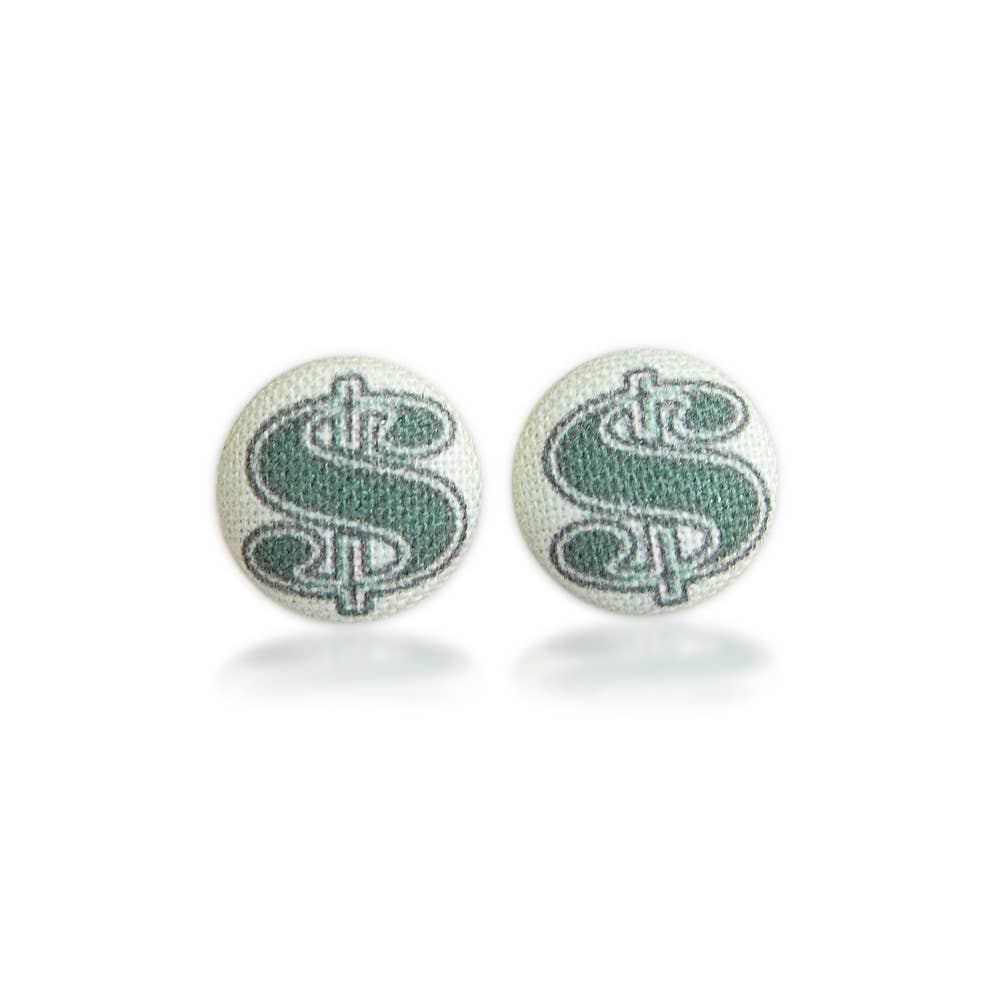 Rachel O's - Wholesale Stud/Post Earrings - Money Fabric Button Earrings4