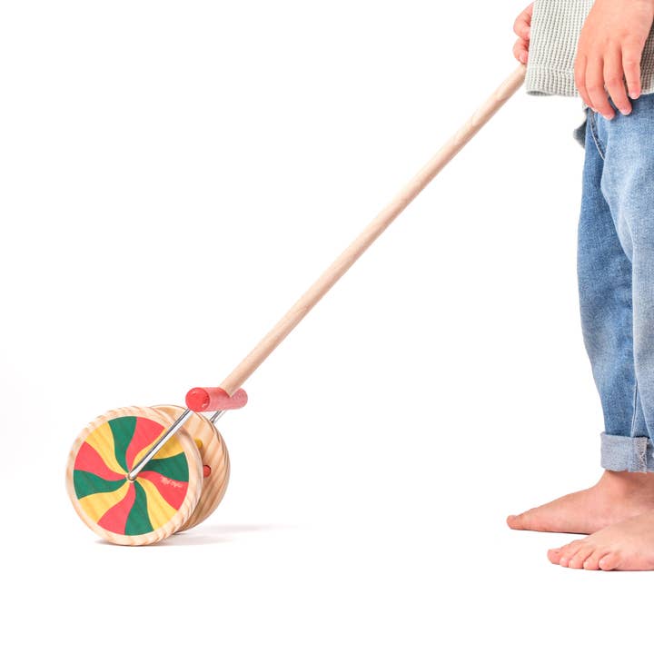 MORA PLAY - Vente Jouet en bois – enfant - Roue en bois à pousser