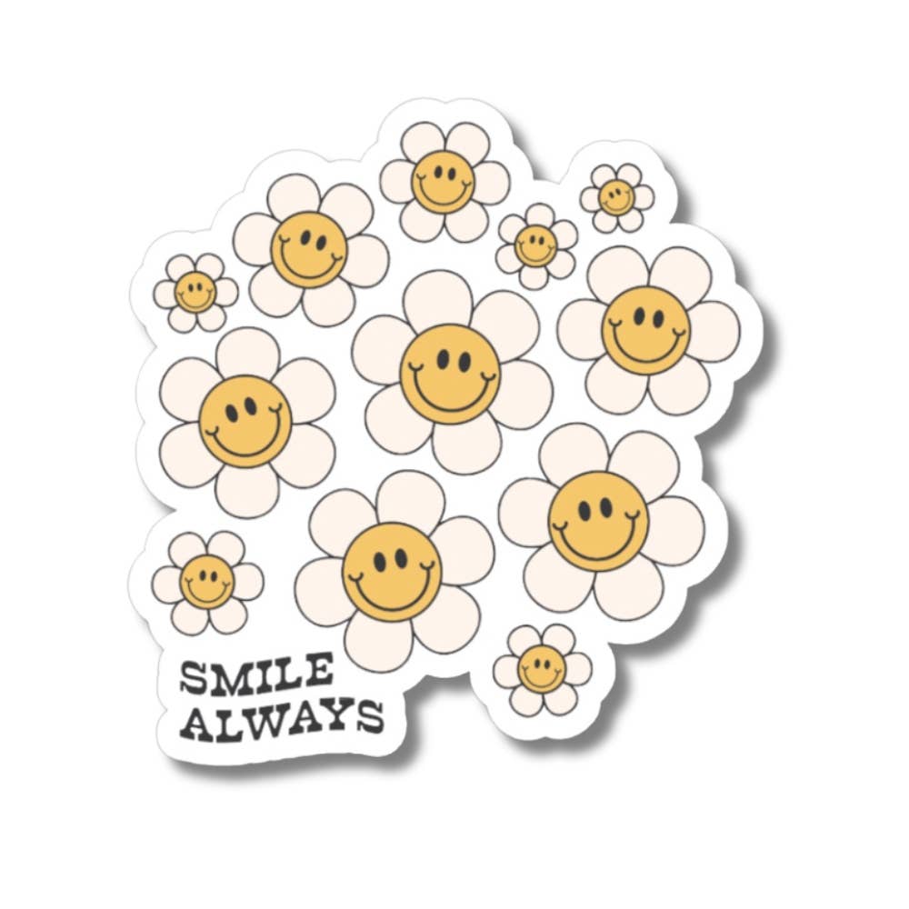 PetitAtelier0711 - Wholesale Sticker - Smile Always Flower Sticker