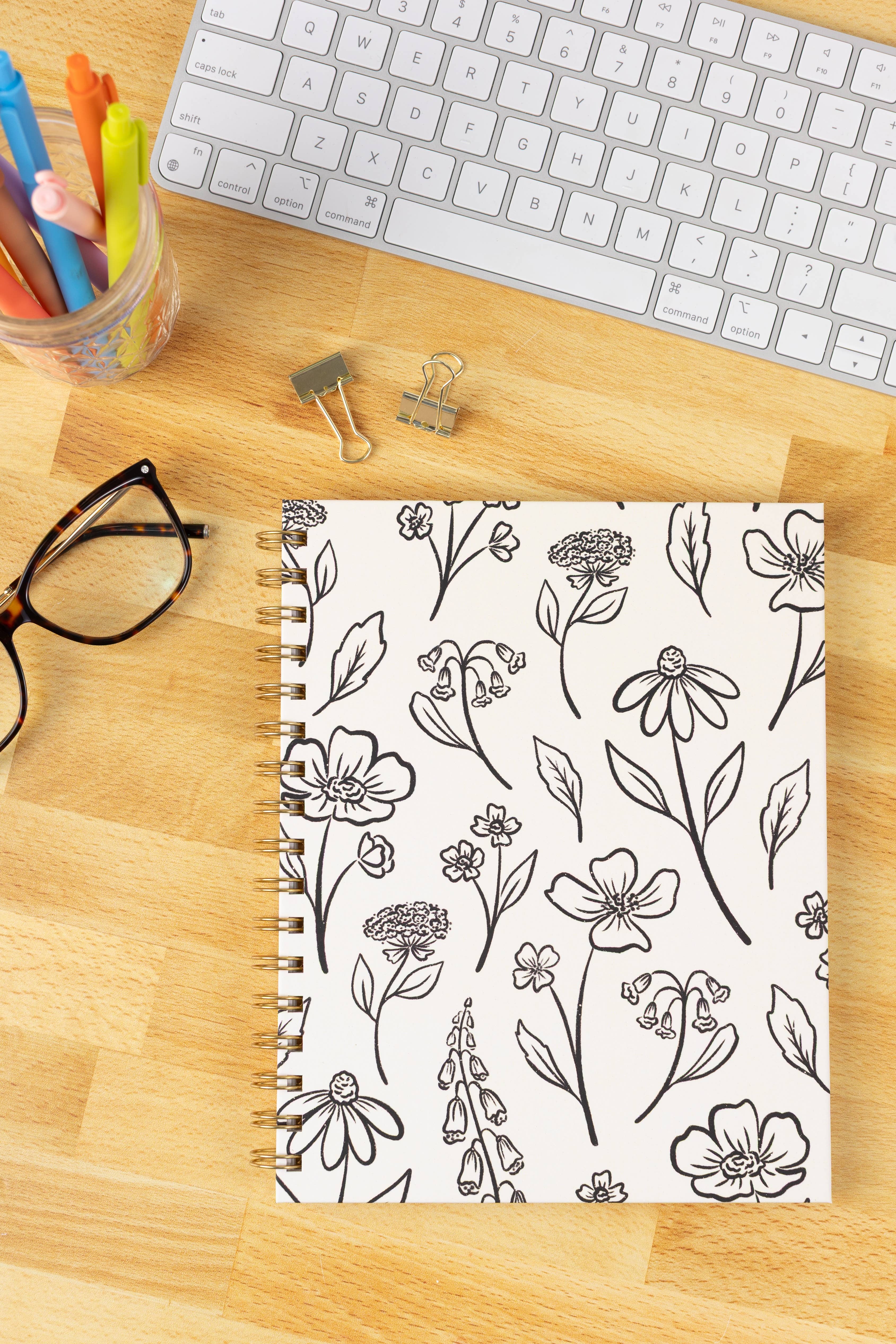 Elyse Breanne Design - Wholesale Notebook - Floral 7x9 Hardcover Spiral Notebook17