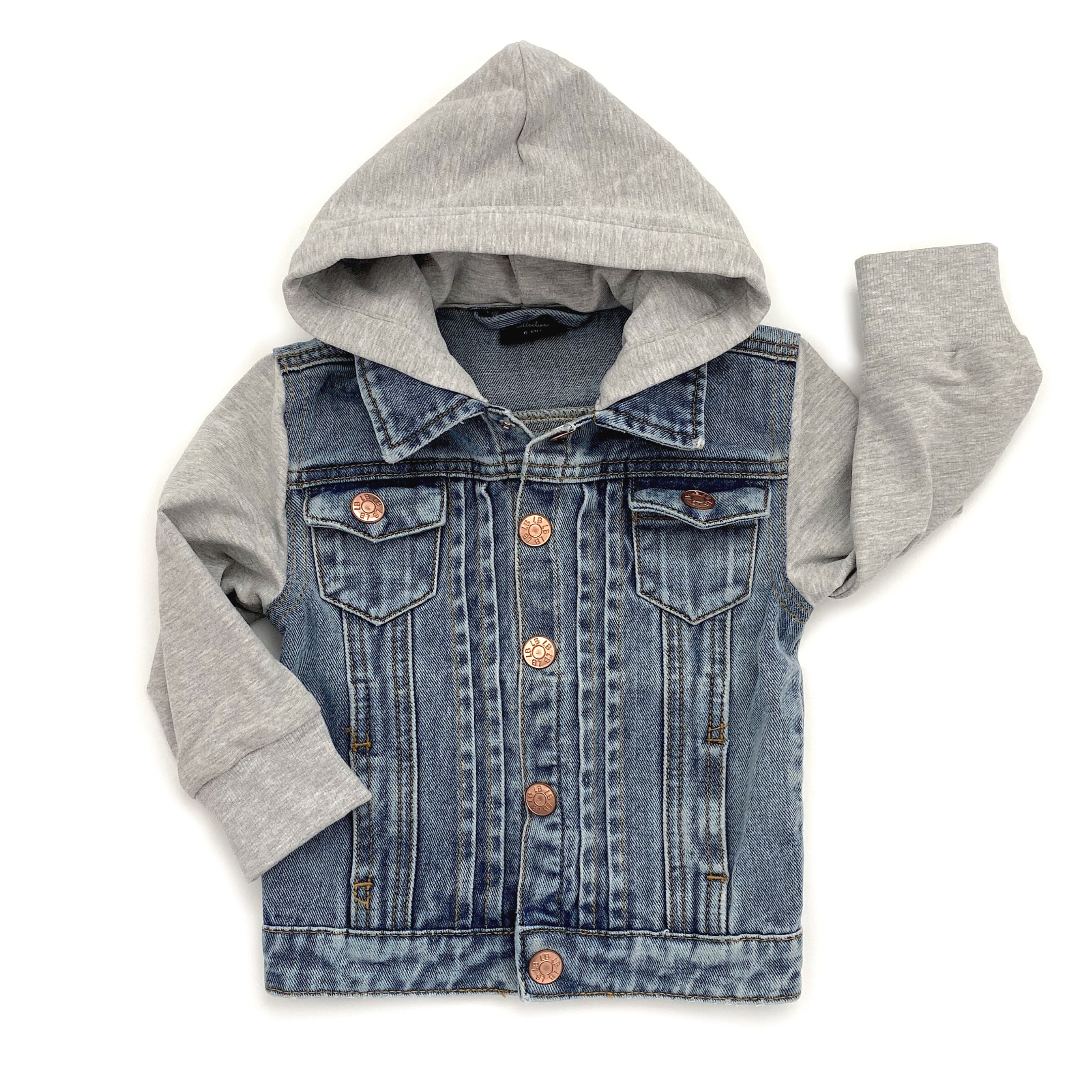 Little Bipsy - Wholesale Denim Jacket - Kids - Hooded Denim Jacket - Grey8
