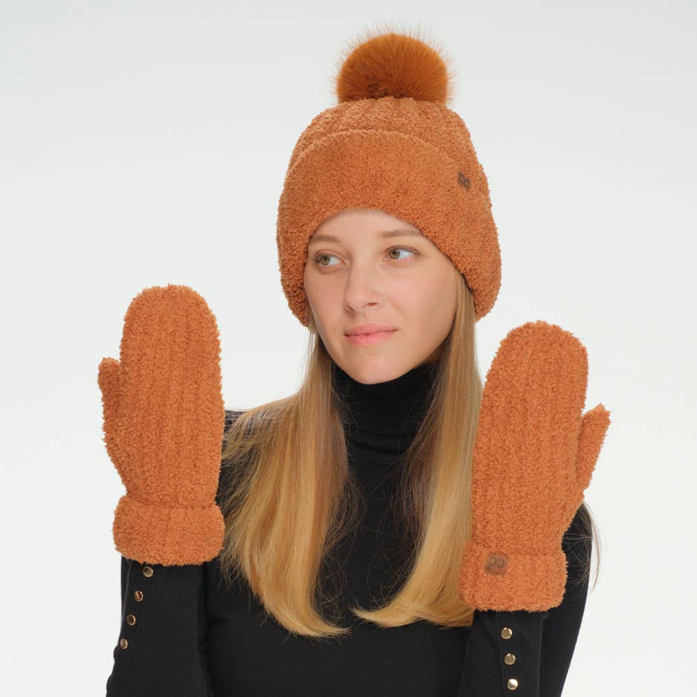 JOIA ACCESSORIES - Wholesale Beanie - Women's - CC COZY YARN HAT   MITTEN SET, SEE 01112