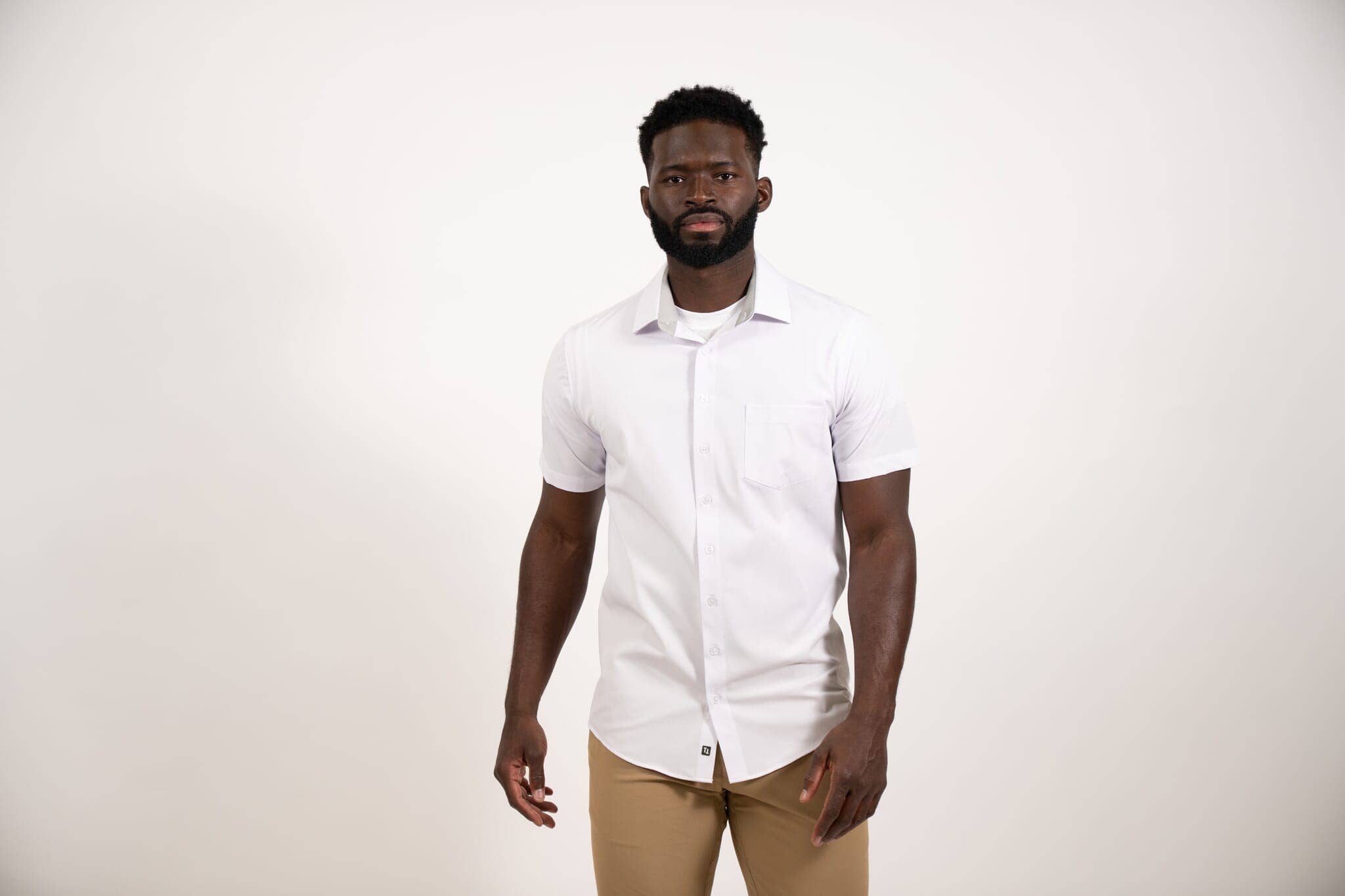 Tough Apparel - Wholesale Button Down Shirt - Men's - White Hustle Dress Shirt - Short Sleeve16