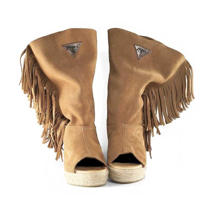 Wild Wedge Espadrille Keilabsatz mit Fransen und Layer Boots Logo für den Großhandel von LAYER BOOTS