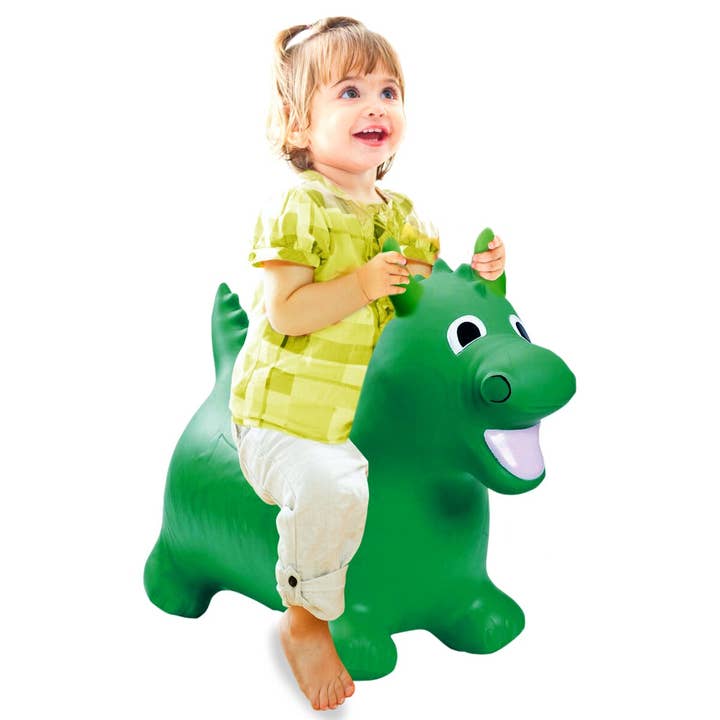 Green bouncy dragon with pump for wholesale by mhw24