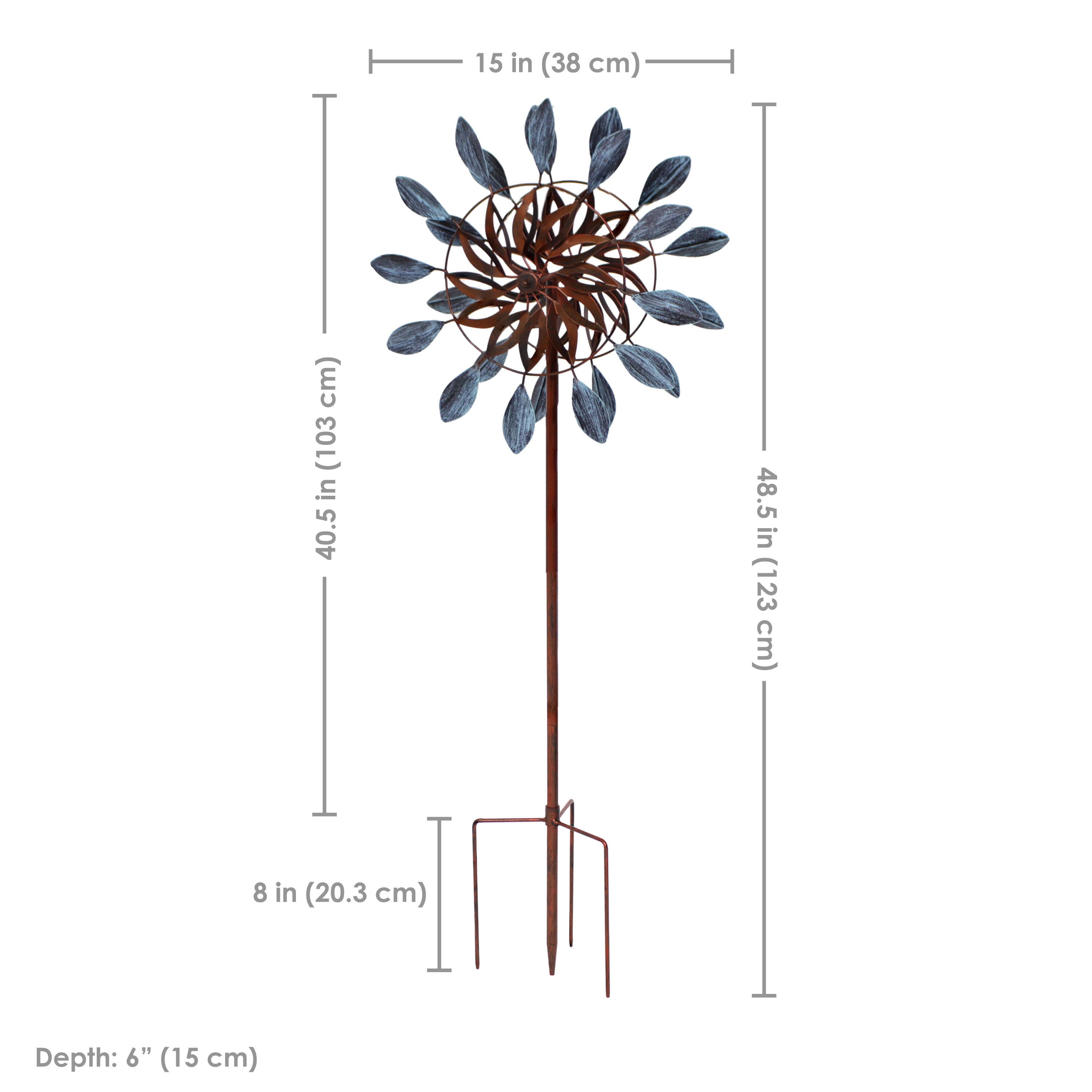Sunnydaze Decor - Wholesale Wind Spinner - Whirling Petals Powder-Coated Iron Wind Spinner - 48" H2