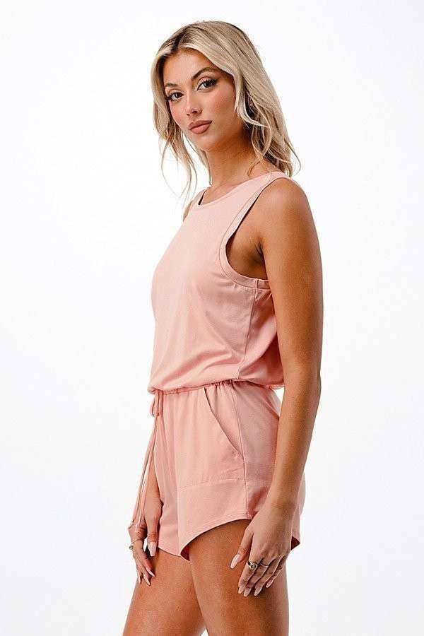 Heart & Hips - Wholesale Romper - Women's - JR46620 - LOWCUT SURPLICE ROMPER WITH SIDE POCKETS2