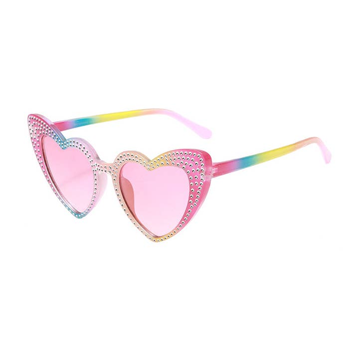 Prime Opticals - Wholesale Sunglasses - Kids - K3077, Cute Rhinestone Heart Kids Glasses