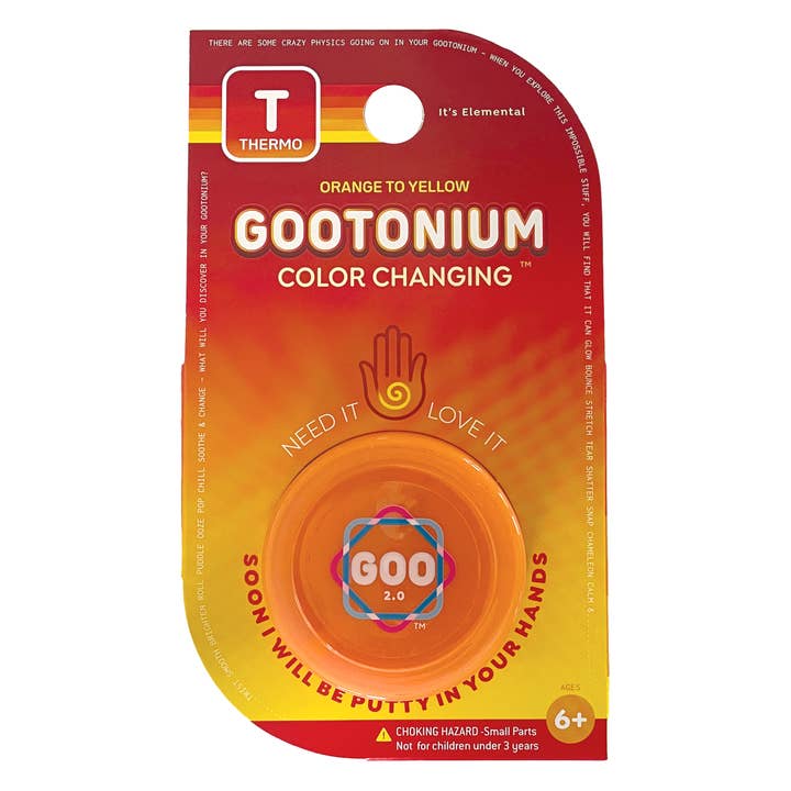 Large Gootonium: Thermo Orange to Yellow Putty - 50gm for wholesale by Copernicus Toys