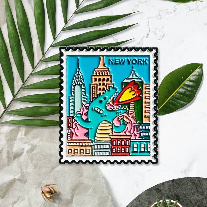 New York Enamel Pin - Little Monster in New York for wholesale by BigZoo Store