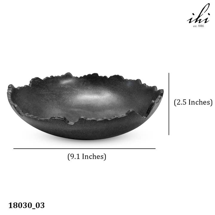 India Handicrafts Inc - Wholesale Decorative Plate/Dish/Bowl - Black Round Bowl