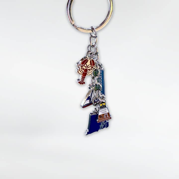 Commonwealth Souvenirs - Wholesale Keychain - Unisex - Rhode Island Dangle Charms Keychain2