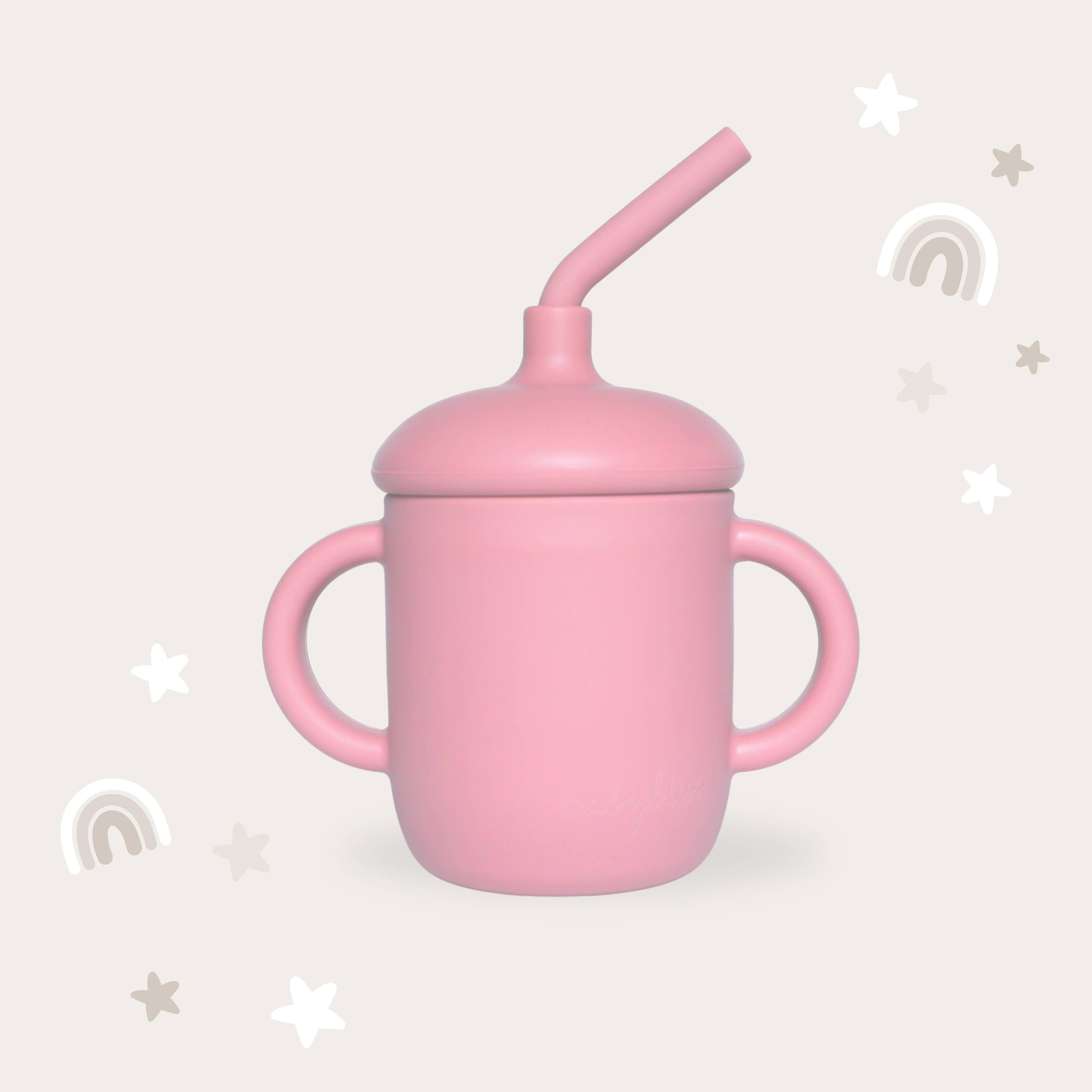 Sippy Cup with Straw, Spill-Proof & Anti-Stain - Dusty Rose for wholesale on Faire1