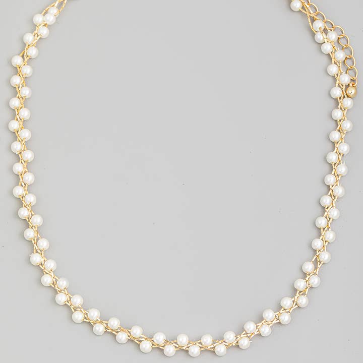 G Braided Pearl Chain Necklace for wholesale on Faire0