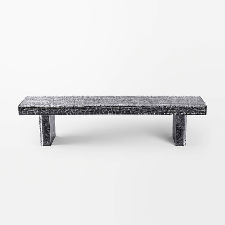 Banc en bois brûlé pour la vente par Lumière Creation