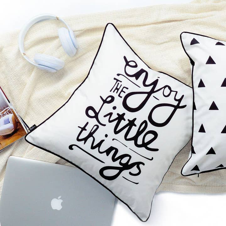 Copricuscino Enjoy the Little Things, 45,7 cm per la vendita all'ingrosso da parte di Hofdeco