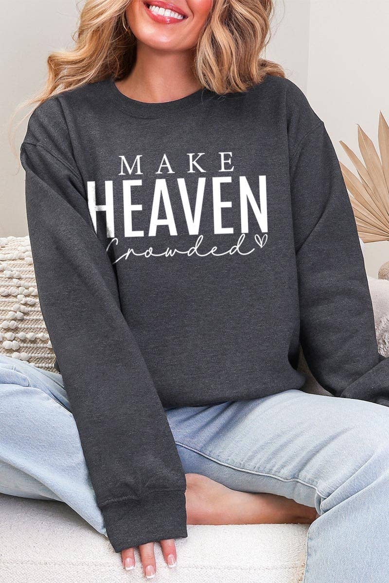 Pink Irene Wholesale - Wholesale Shirt - Women's - Make Heaven Crowded Graphic Sweatshirt0