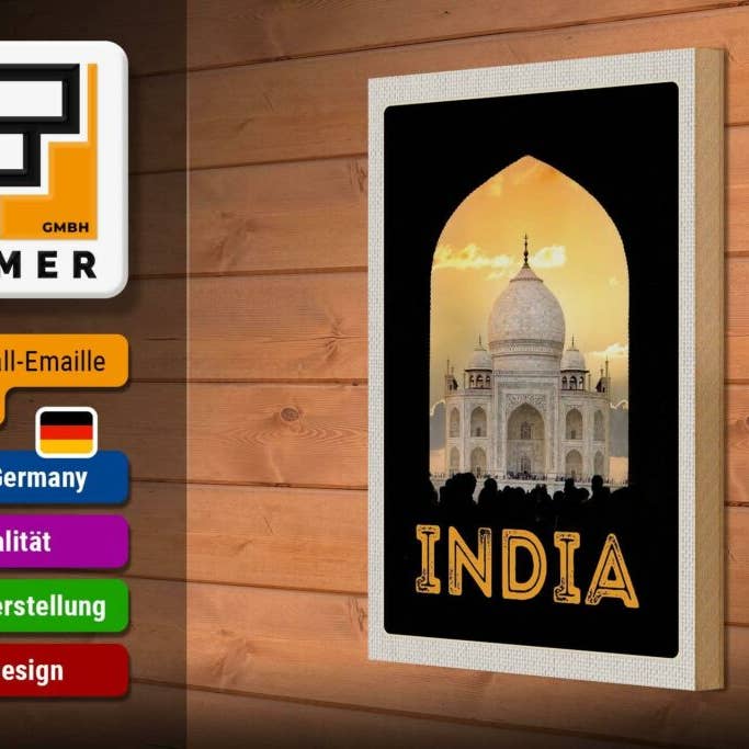 Femer - Wholesale Sign - Wooden travel sign 20x30 cm India white mosque religion Islam sign wooden sign2
