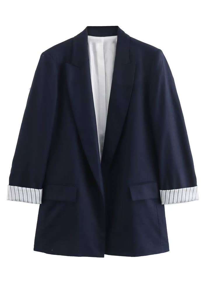 Linen Blend Roll-Up Sleeve Blazer Women N5A413 and other Purchase Wholesale linen blazer. Free Returns & Net 60 Terms on Faire trending on Faire.