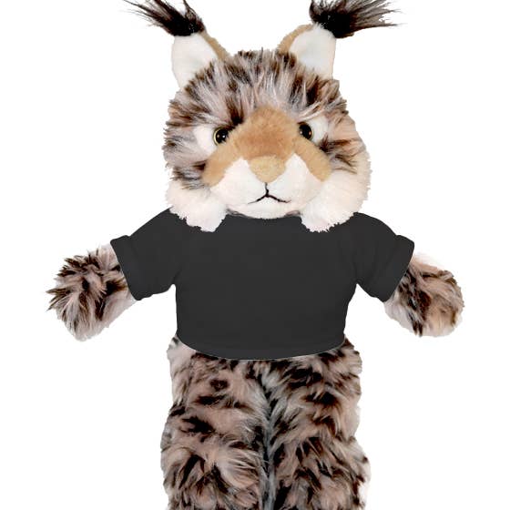 Plushland - Wholesale Stuffed/Plush Toy - Kids & Baby - Plush wild animal bobcat with customizable tee shirt 12"