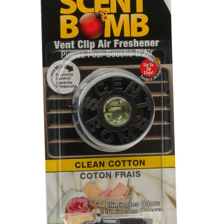 Scent Bomb - Wholesale Car Freshener - Unisex - Scent Bomb Air Freshener Clean Cotton Vent Clips