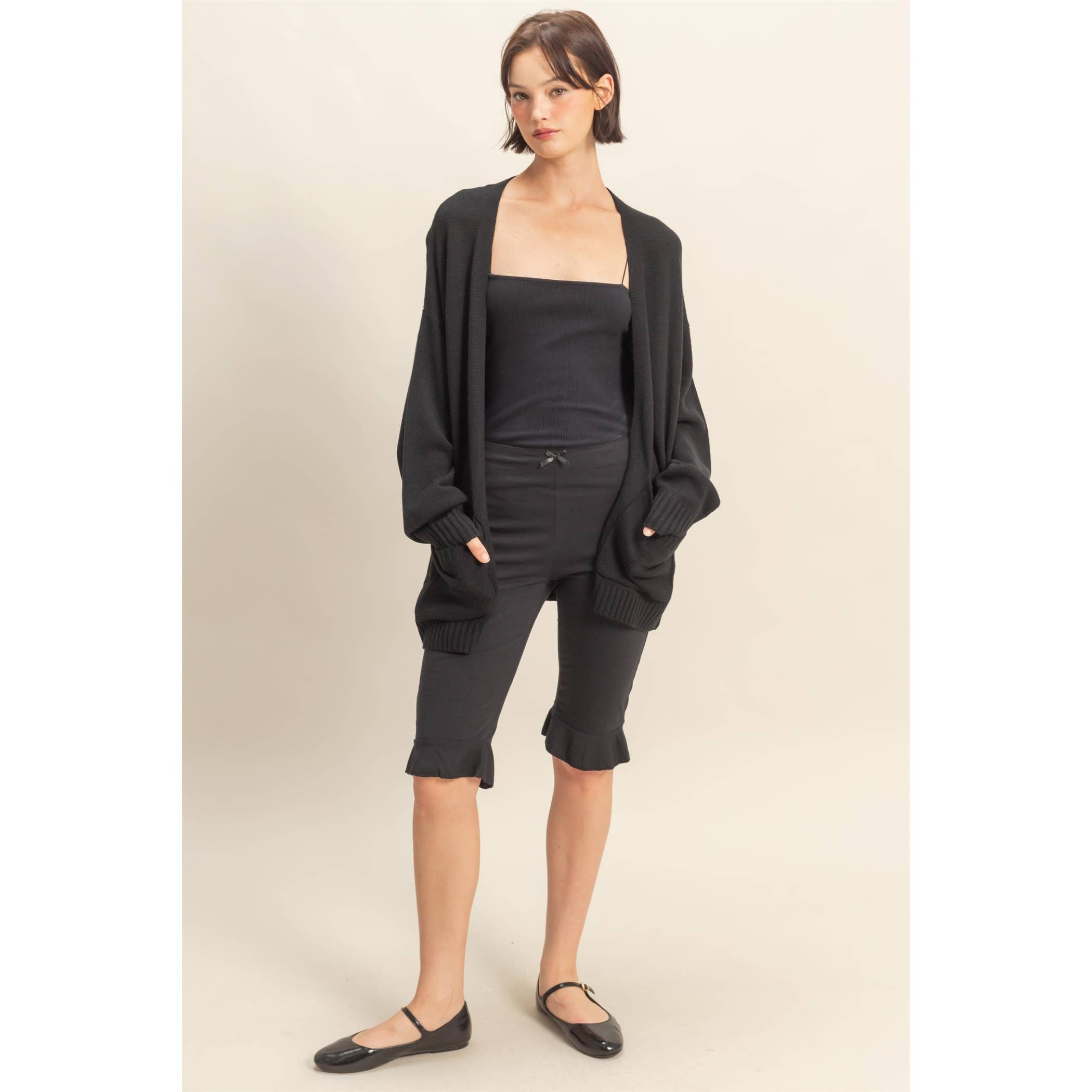 Double Zero - Venta al por mayor Cárdigan - Mujer - Cárdigan de Punto Abierto de Talla Grande con Bolsillos25