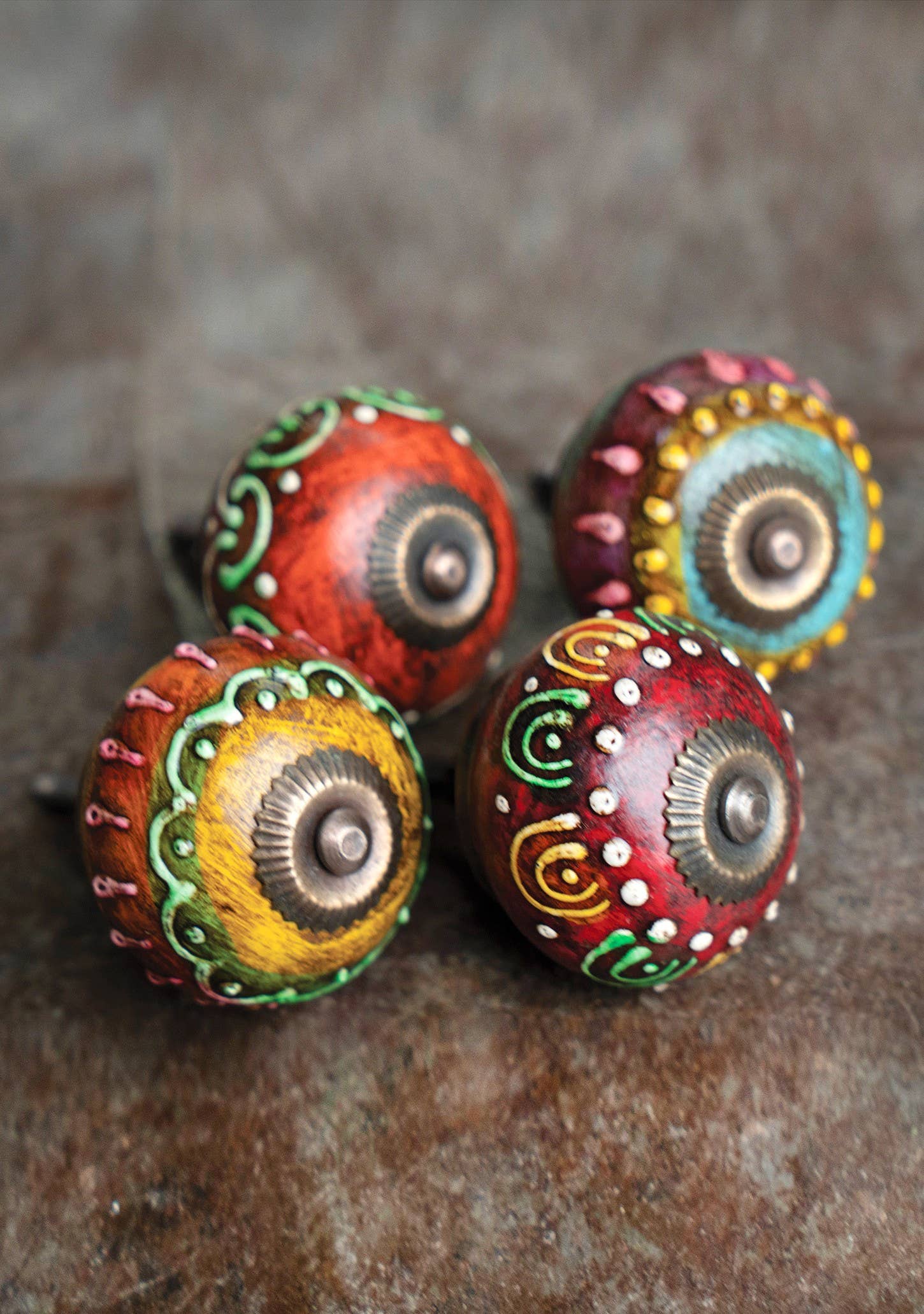 Namaste - Wholesale Knob/Pull - Ceramic Hand Painted Antique Finish Door Knob1