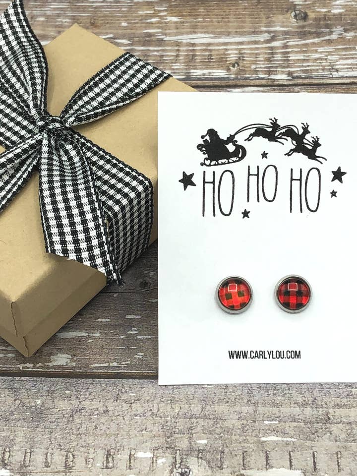 Farmhouse Christmas Earrings: Ho Ho Ho for wholesale by Carly Lou