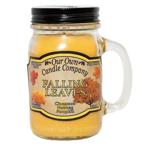 Our Own Candle Company - Wholesale Jar/Filled Candle - Falling Leaves 13 Ounce Mason Jar Candle