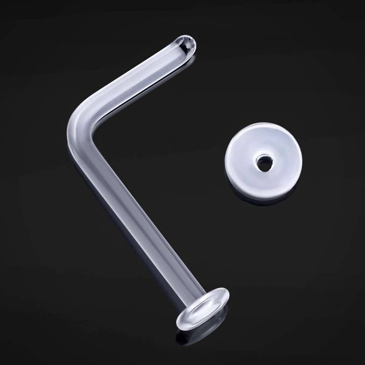 Nostril Piercing Retainer - Glass 1.2mm for wholesale by Custom Plugs