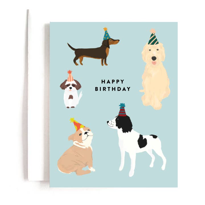 Party Dogs verjaardagskaart voor wholesale door Joy Paper Co.