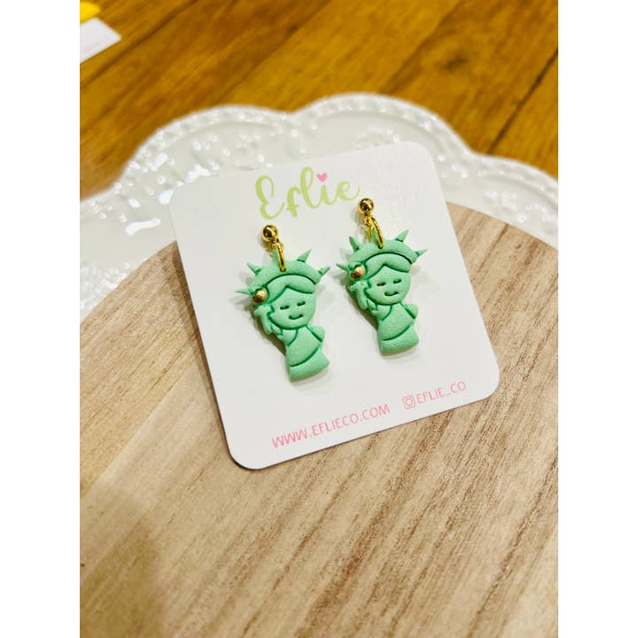 Eflie - Vente Boucles d'oreilles pendantes - Boucles d'oreilles Statue de la Liberté pour le jour de l'indépendance de New1