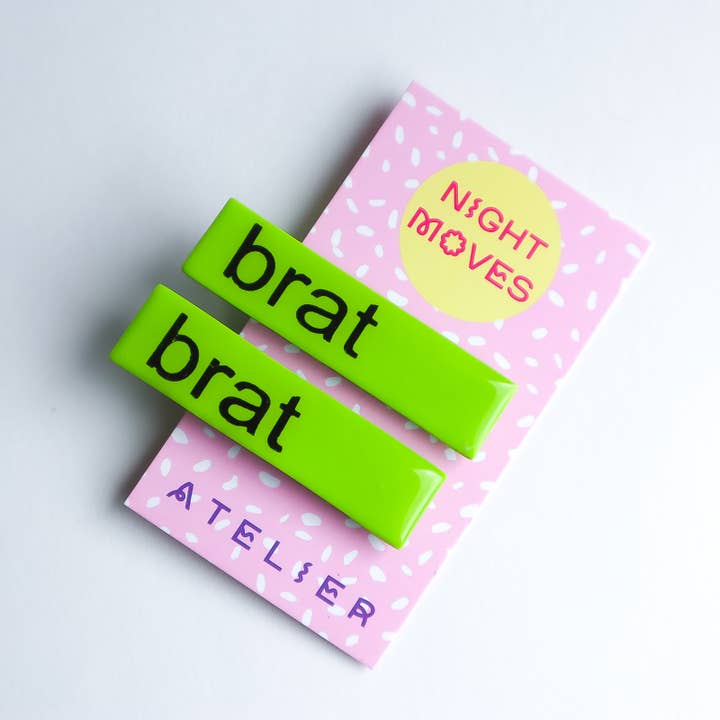 Night Moves Atelier – wholesale Hair clip – Women’s – Charli XCX Brat Green Polymer Clay Hair Clip