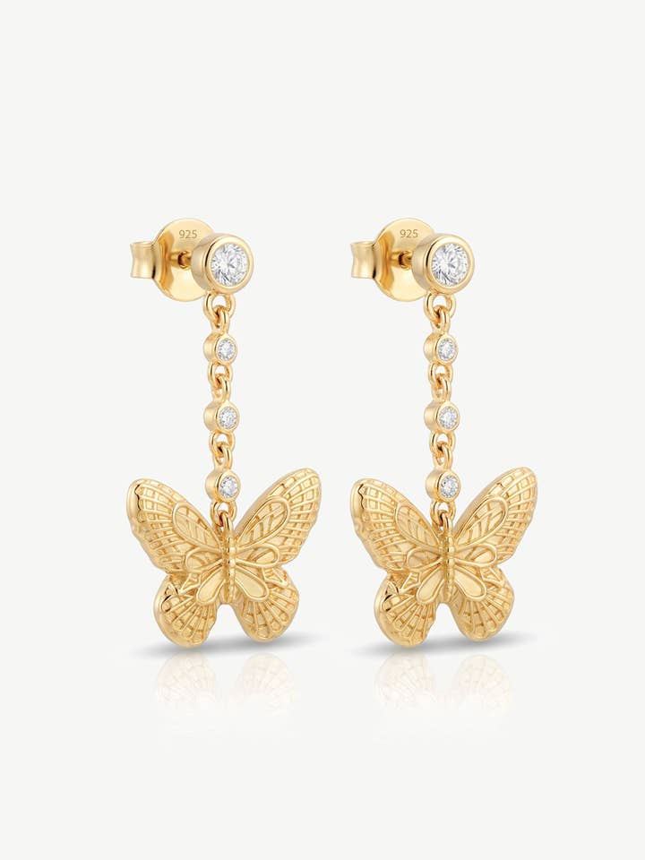 Butterfly Chain Drop Earrings for wholesale by MUCHV
