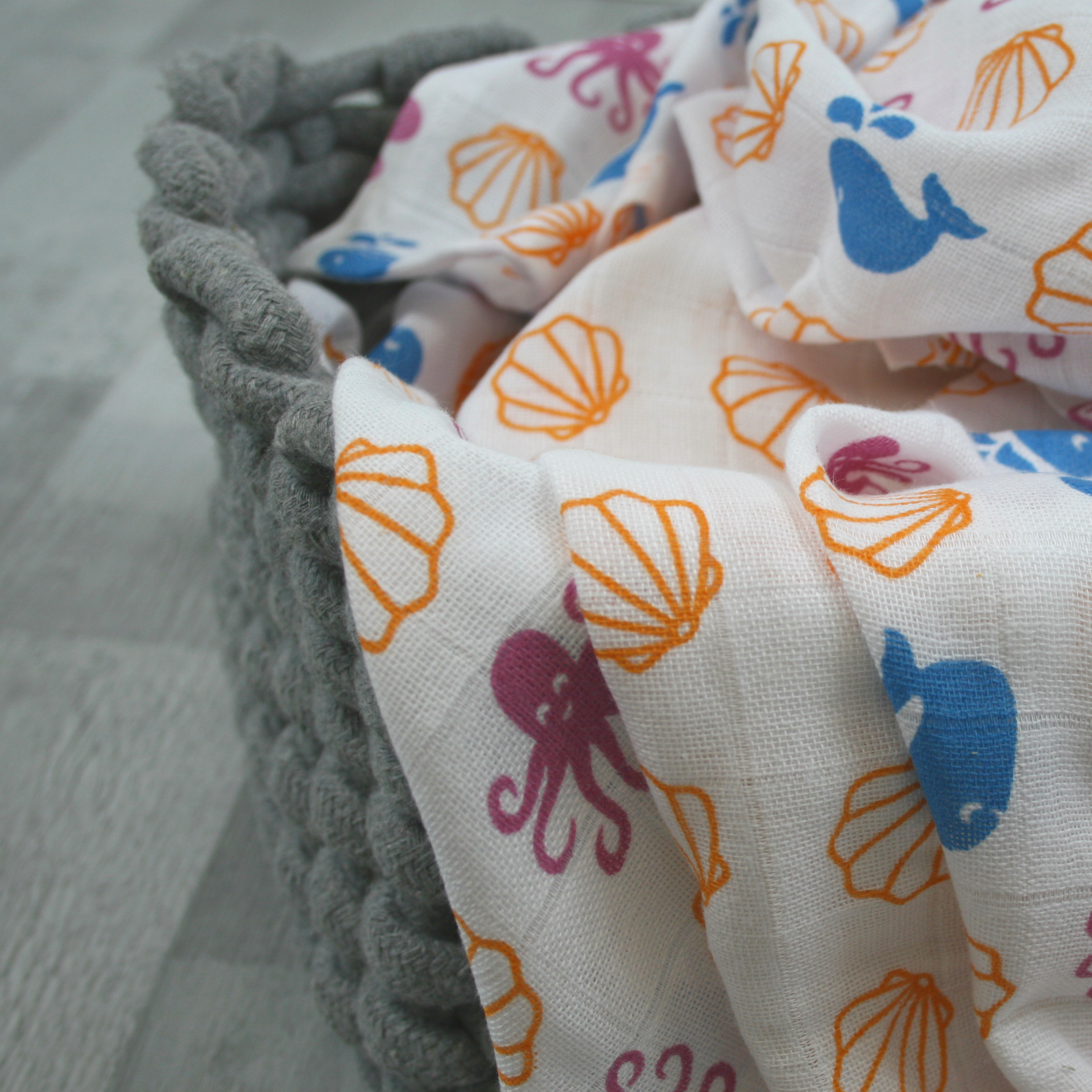 Muslinz - MerryGoRoundUK Ltd – wholesale Rapduk - Baby – MusLinz 12pk Bomull Muslin Kvadrater - Mönstrad5