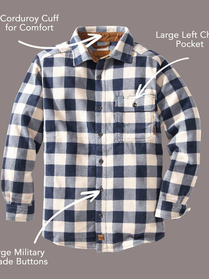 Venado – Großhandel Hemd mit Button-down-Kragen – Herren – Bonfire Fleecehemd25