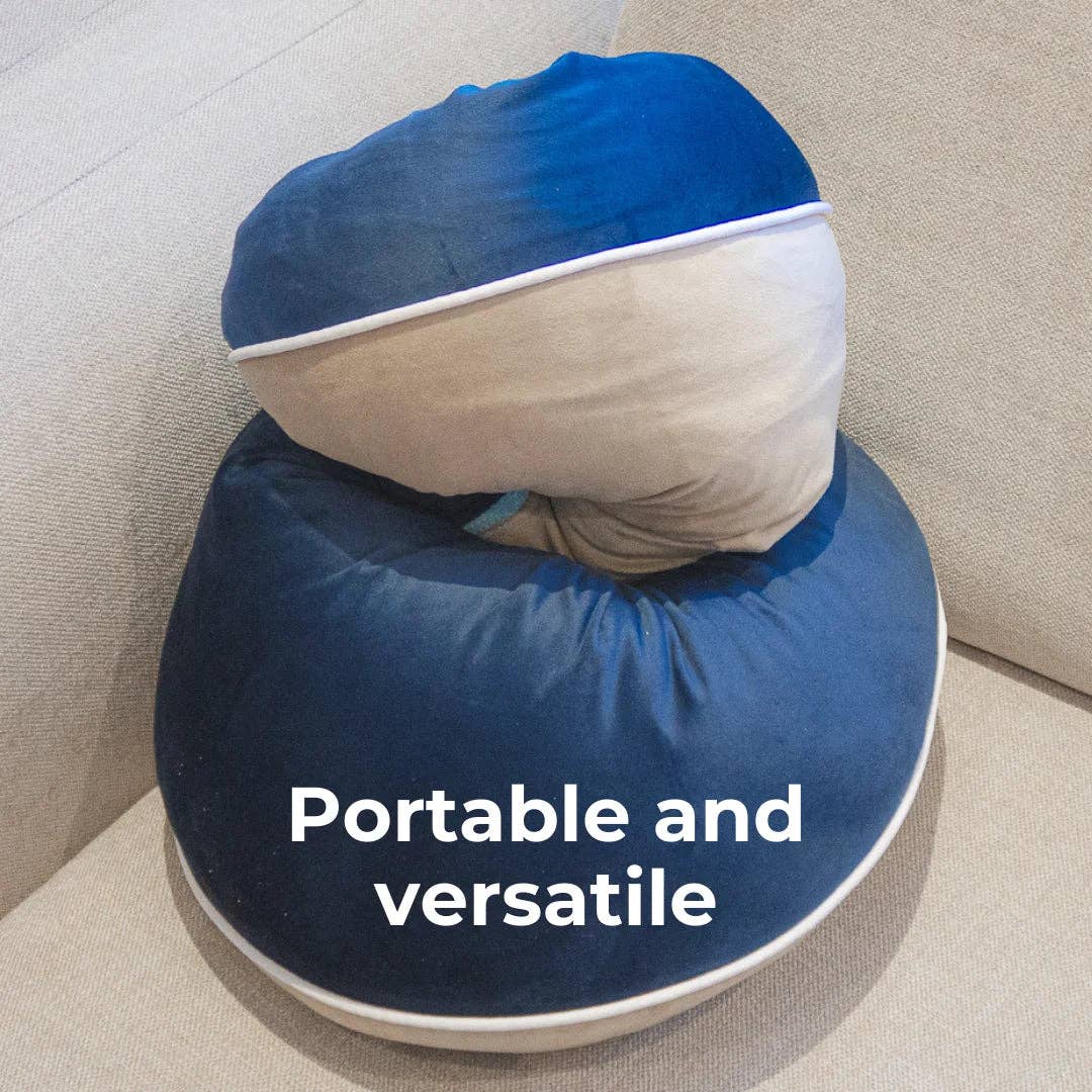 Valari - Wholesale Lumbar Pillow - Premium Velvet - Navy/Beige5