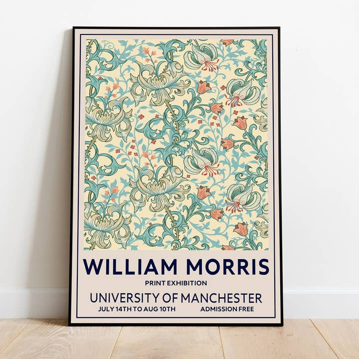 William Morris, Flower Market Vintage Art Nouveau Bird Print for wholesale by Jaffa Orange