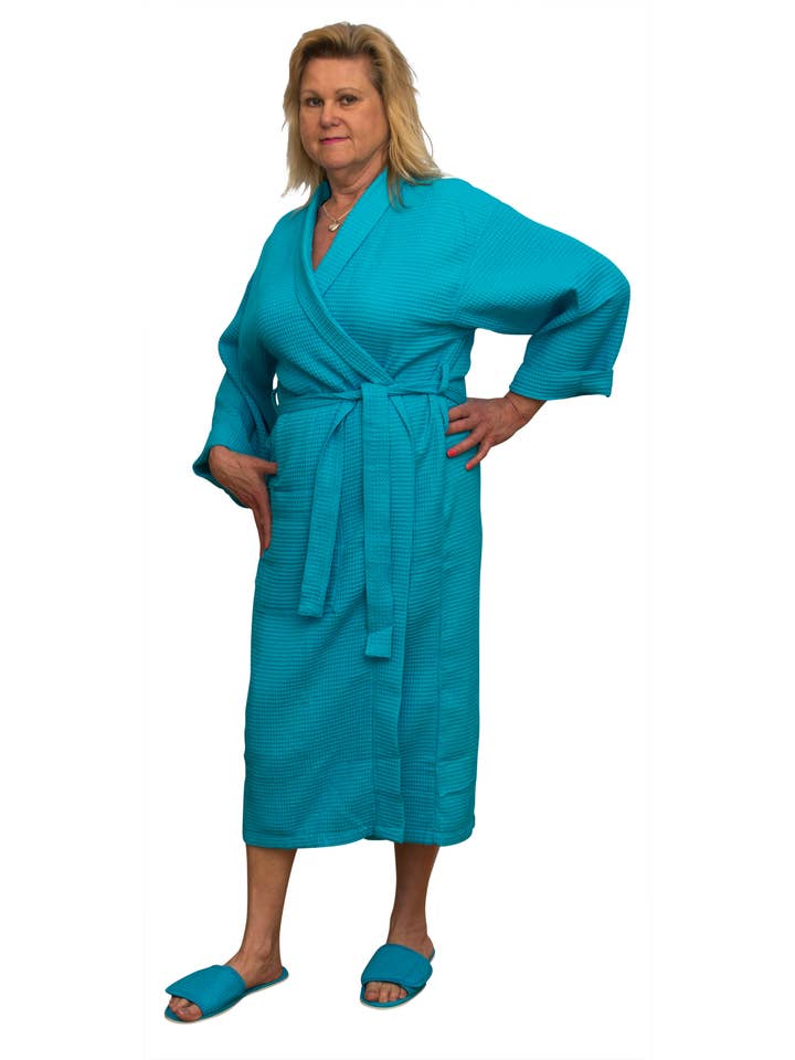 Alan Pendergrass Robes - Wholesale Robe - Unisex - Kimono Cotton/ Waffle Robe, 48", One Size Fits Most7