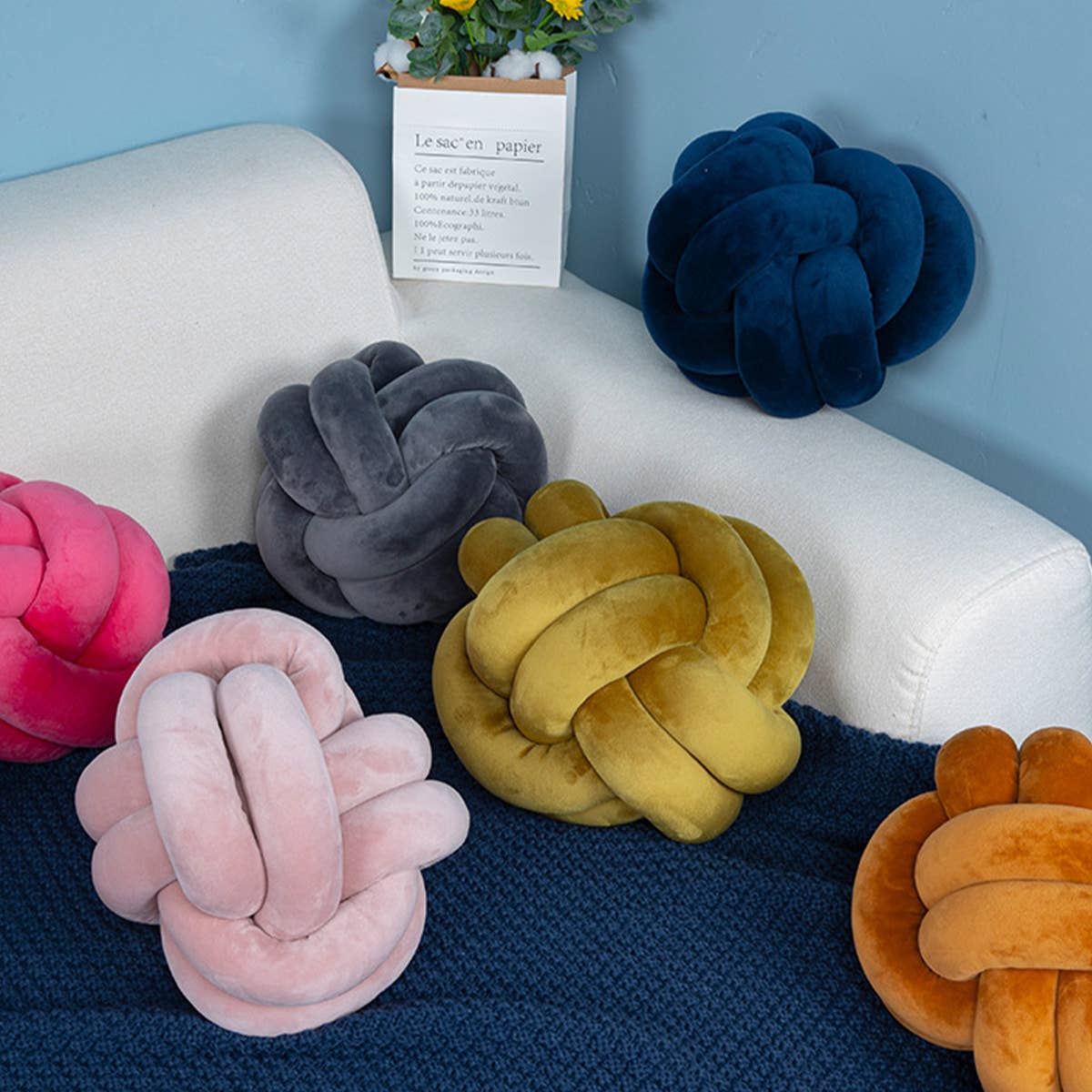 ACCITY - Wholesale Throw/Decorative Pillow - KNOT WITH TWO STRANDS OF ROPE PILLOW CUSHION_CWMM085911