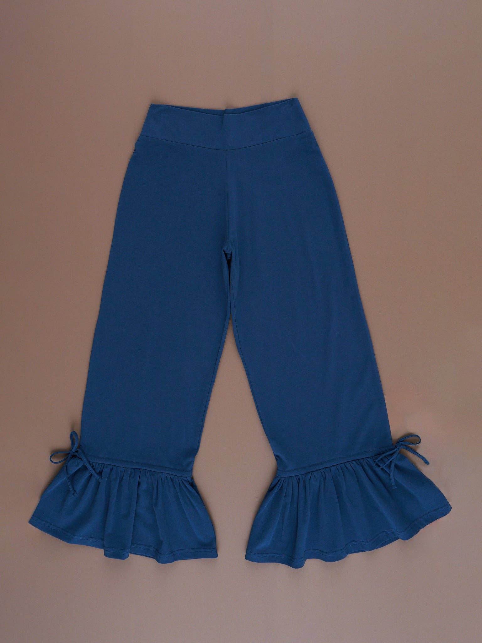Marie Nicole Clothing - Wholesale Pants - Women's - Bloomberry Fields Mom Blue Crop Ruffle Pants0