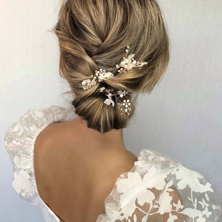 SallyJaneBridal - Wholesale Hair Pin - Ilja Hairpins Gold - bridal hair jewelry - set of 3