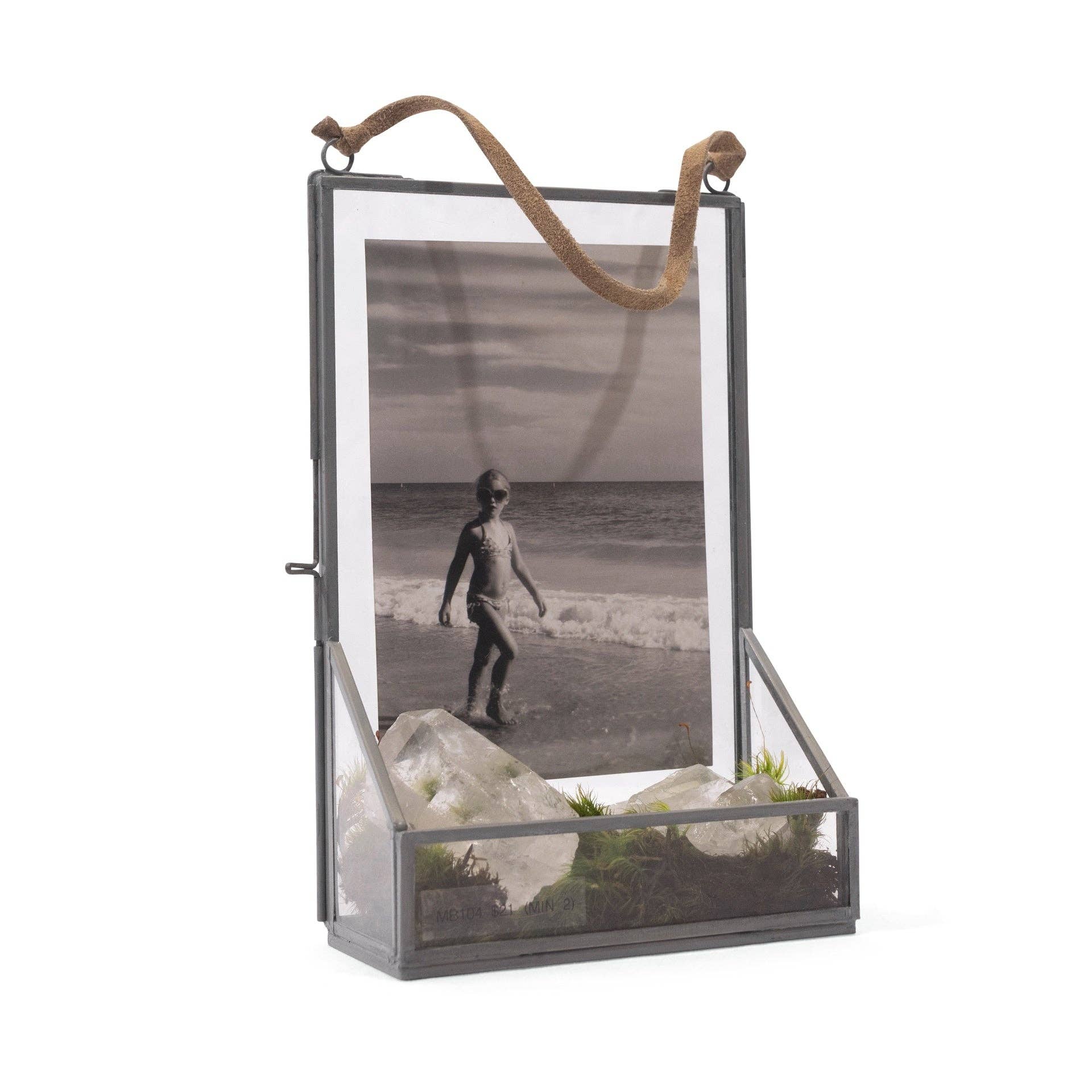 Sugarboo & Co - Wholesale Picture Frame - Hanging Glass and Zinc Memory Box - 8" x 5" x 2"0