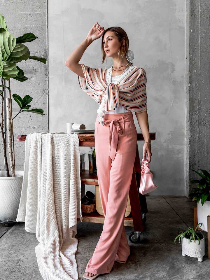 Roze East Hampton broek voor wholesale door KTNN Studio Inc.