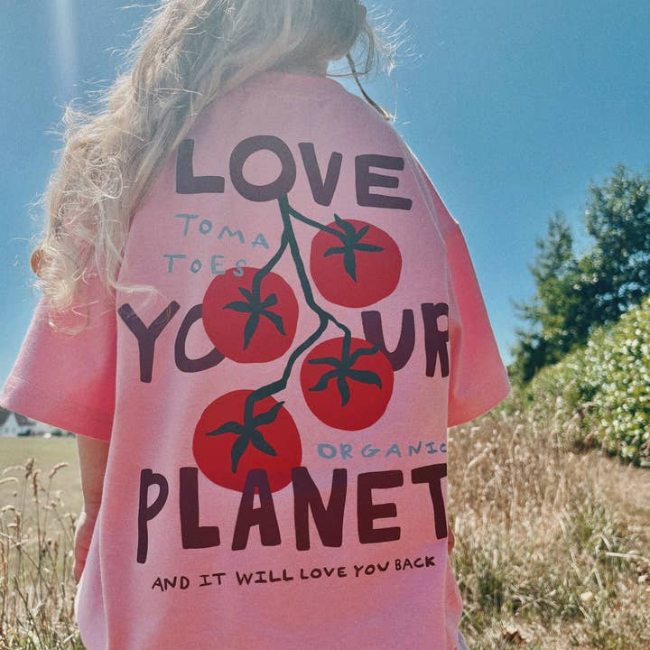 Pink Oversized Children's Graphic T-shirt | Love Your Planet for wholesale by SimplyExtraJordanary