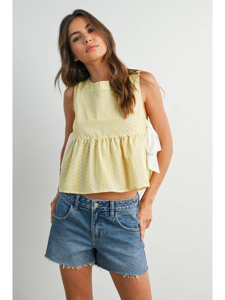 BUTTERMELON - Wholesale Blouse - Women's - Sky Meadow Peplum Top - BMT775014